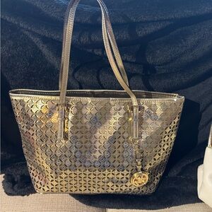 Gold Designer Tote Bag
